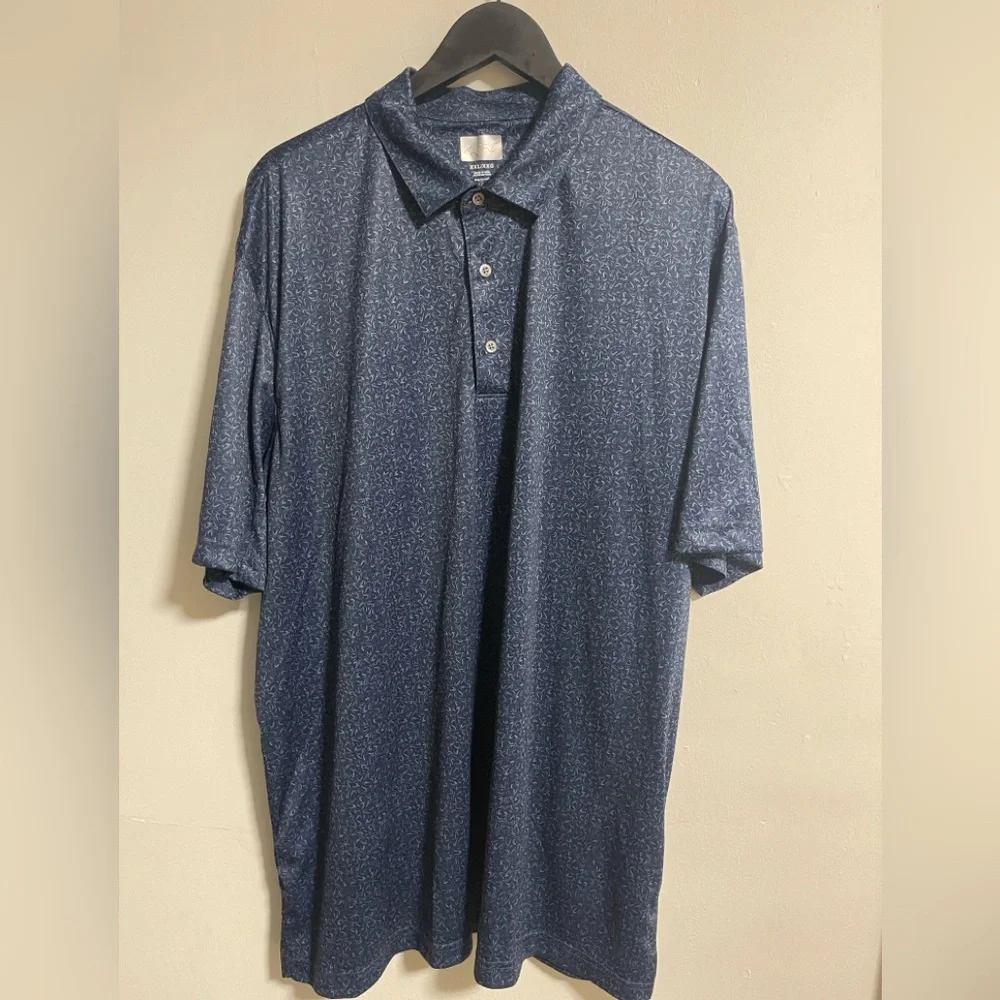 Greg Norman Collection Navy Patterned Polo Shirt - Picture 1 of 3